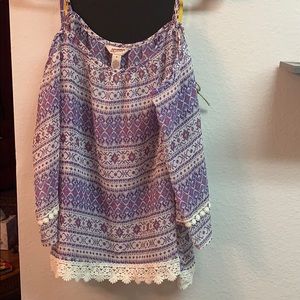 Semi sheer cold shoulder blouse